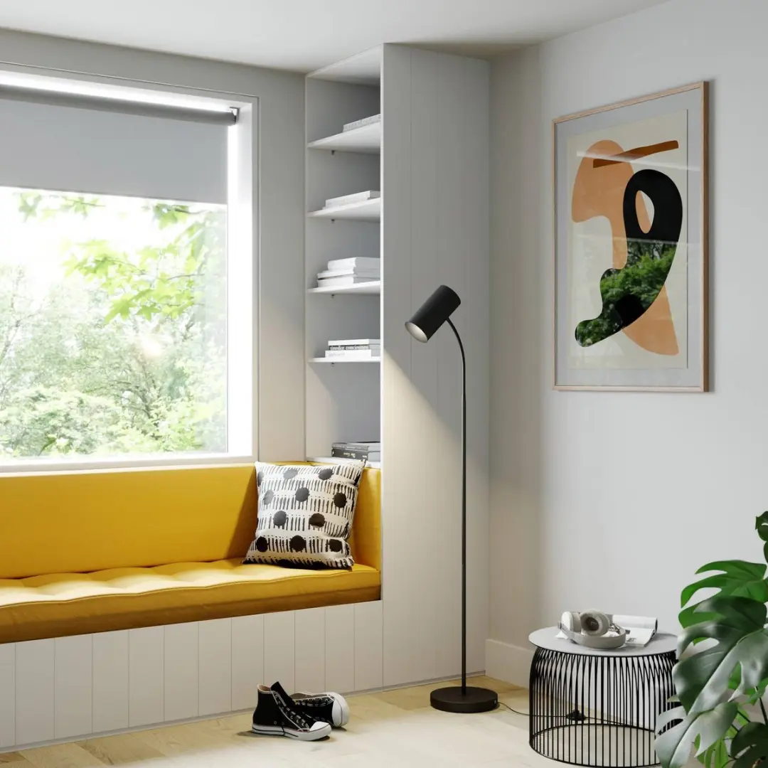Lindby Vloerlamp 1 Licht E27 - 156cm - Zwart