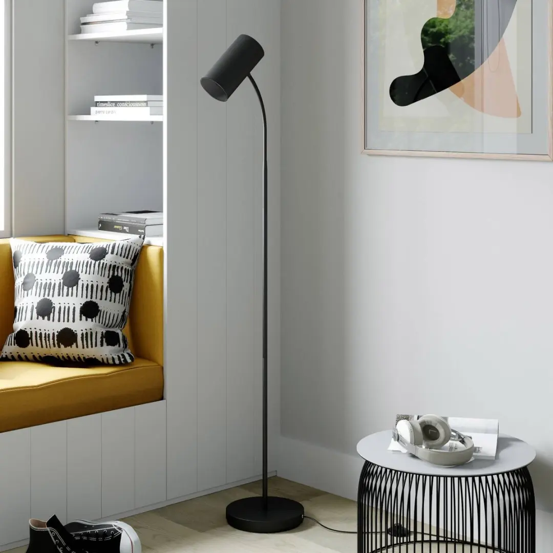 Lindby Vloerlamp 1 Licht E27 - 156cm - Zwart
