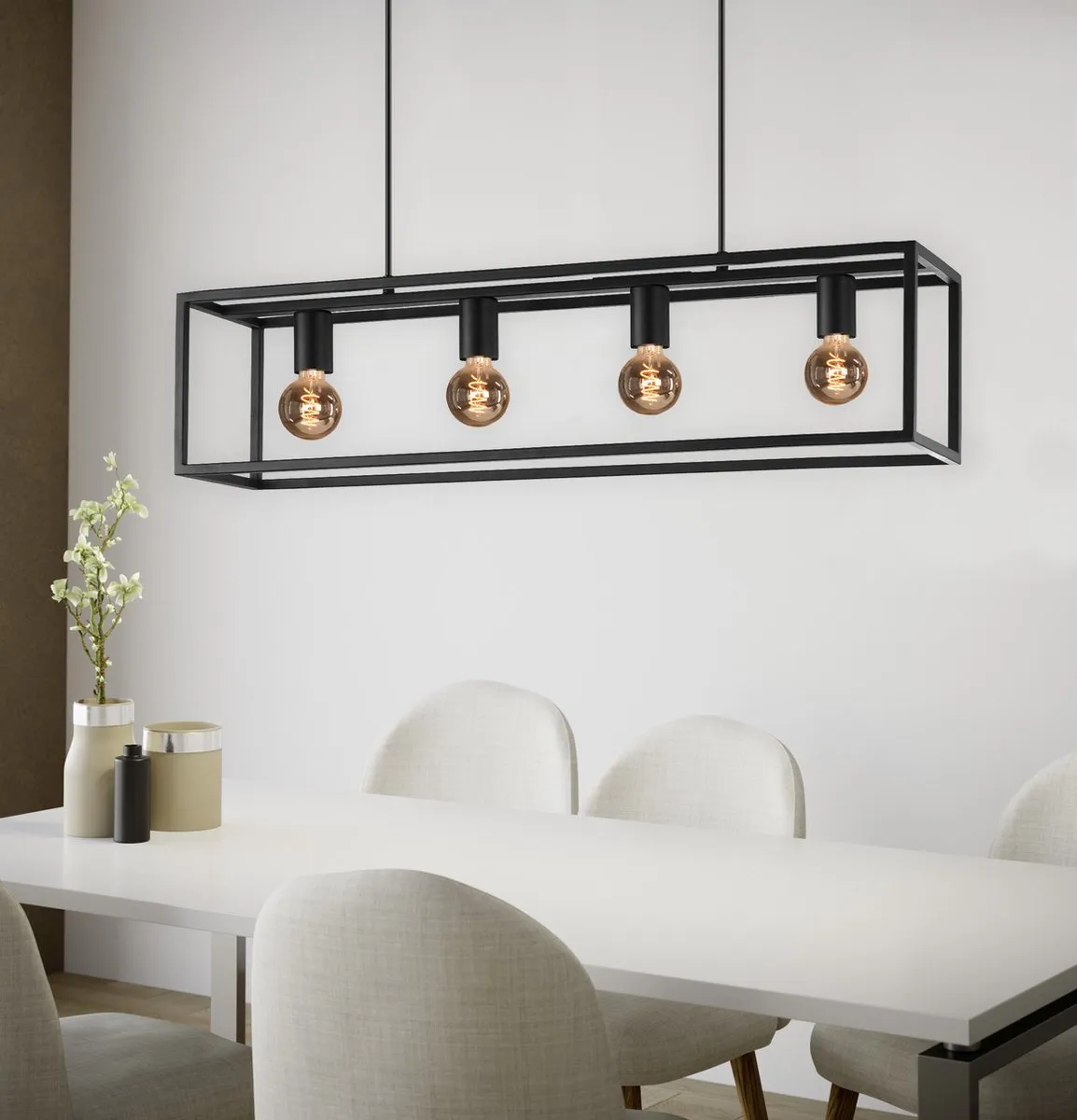 Eglo Eldrick Hanglamp - 4xE27 85cm - Zwart