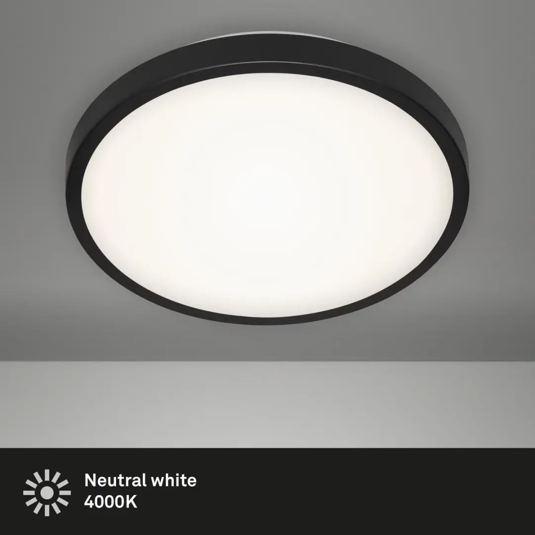 Briloner Manny LED Plafondlamp 12W 1.200Lm - Zwart