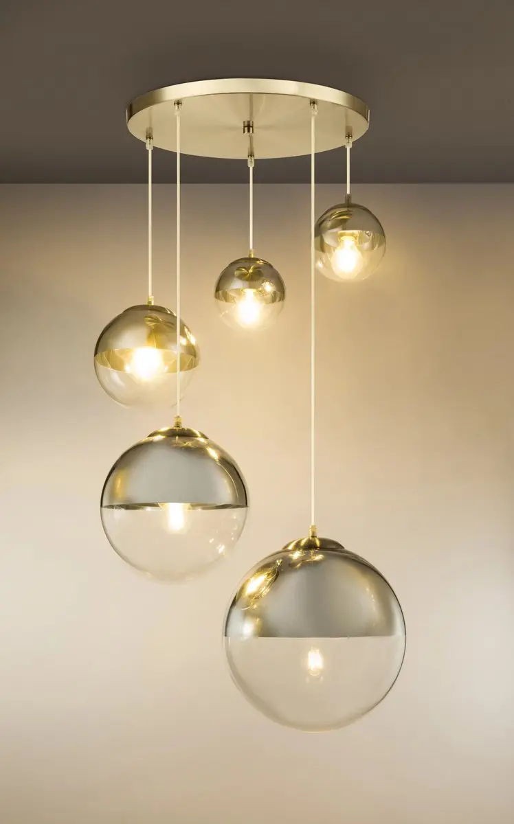 Globo Varus Hanglamp - 5 Lichthoorns - Nikkel - Ø65cm - afbeelding 6 van 6