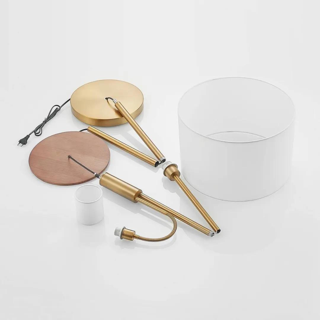 Lindby Vloerlamp 1 Licht - 170cm - Brons/Crèmewit