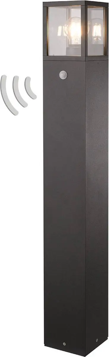 Lucande Padverlichting Zuillamp - 15W - H90cm - Antraciet - Glas