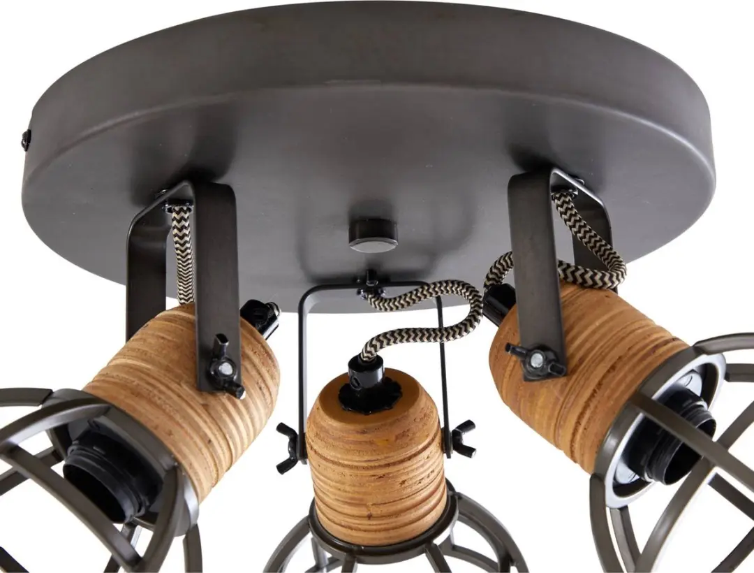 Lindby Buitenspot 3-lichts E14 - 12cm - Antraciet/Darkhout