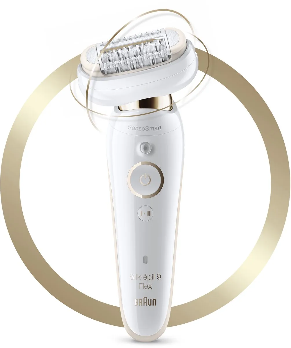 Braun Silk-épil 9 Flex 9-001 Epilator - 4 Opzetstukken - Wit/Goud