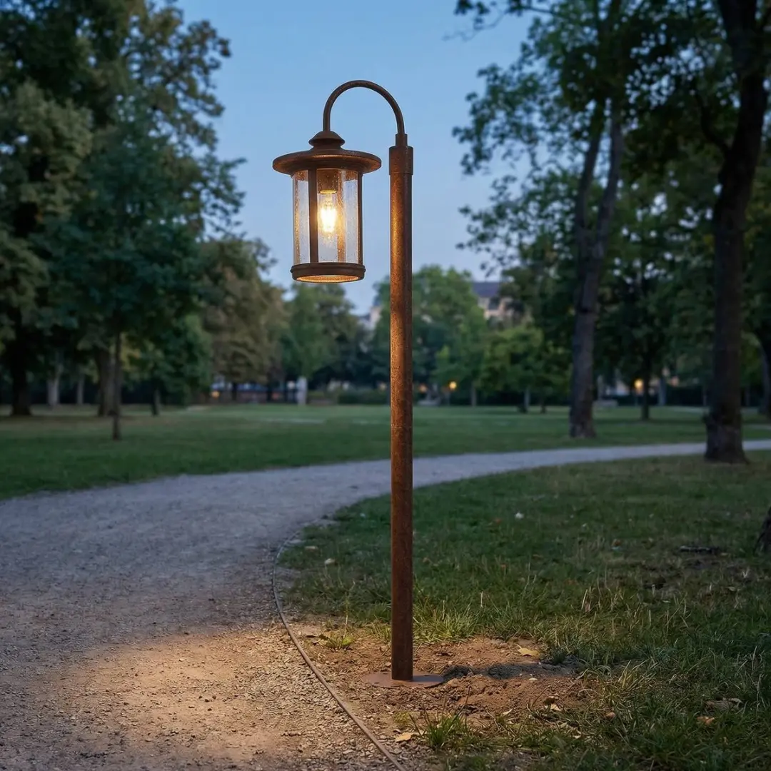 Lindby Tuinpadverlichting Aluminium Glas 15W E27 - Roest Transparant