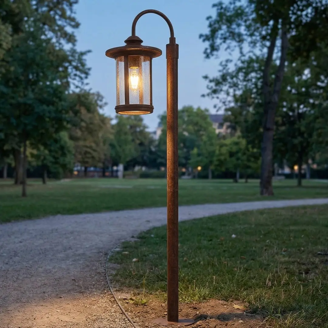 Lindby Tuinpadverlichting Aluminium Glas 15W E27 - Roest Transparant