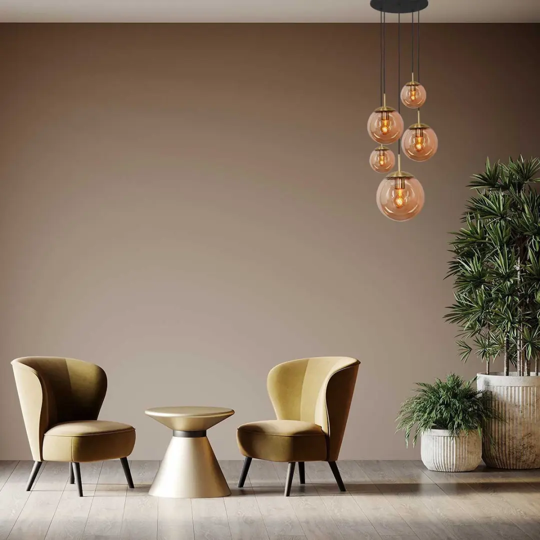 Steinhauer Bollique New 2730ME Plafondlamp - 5x E27 - Ø60cm - Goud