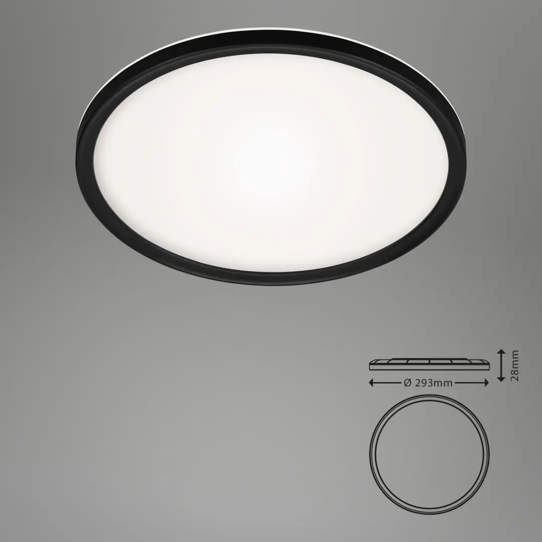 Briloner LED Plafondlamp 2400 Lumen 29cm - Wit/Zwart
