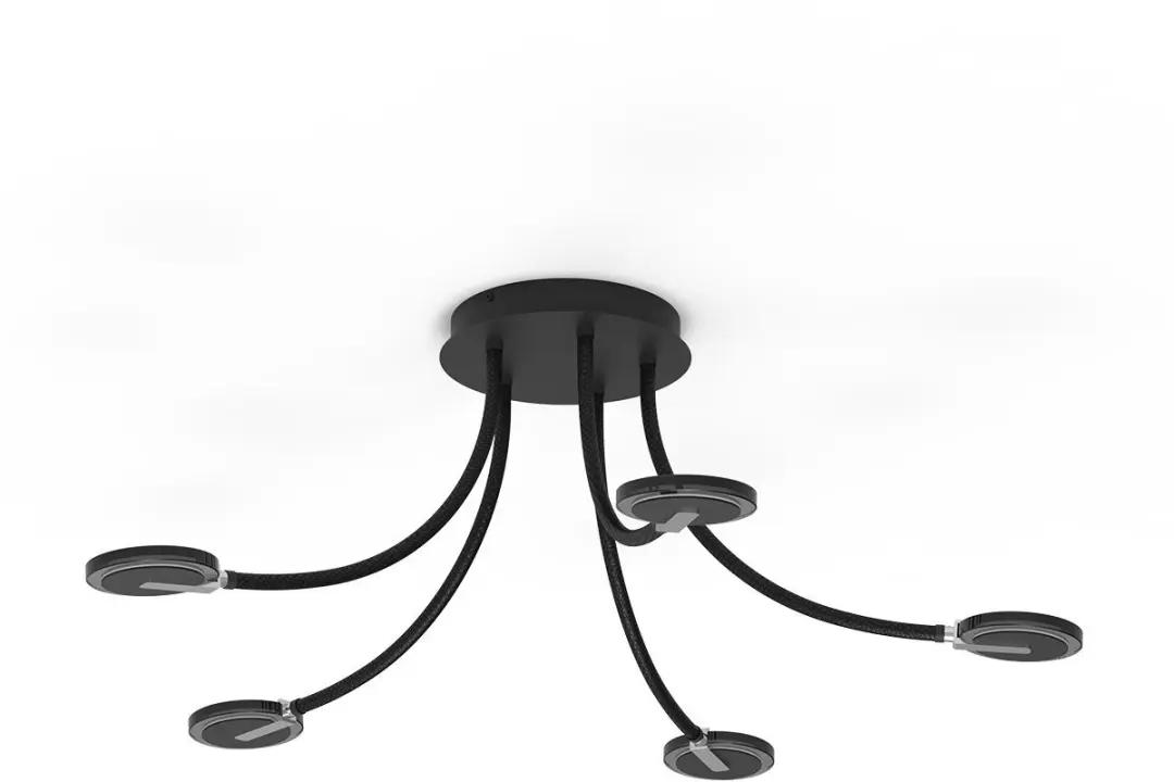 Steinhauer Turound 3376ZW Plafonnier - 5 Lichtpunten Ø91,5cm Zwart