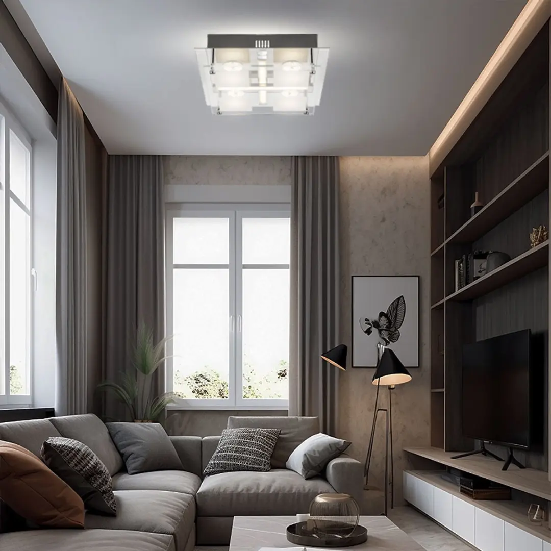 Globo LED Plafondlamp 4 Spots 18W 1260Lm - Warm Wit - 24x24x7cm - afbeelding 4 van 5