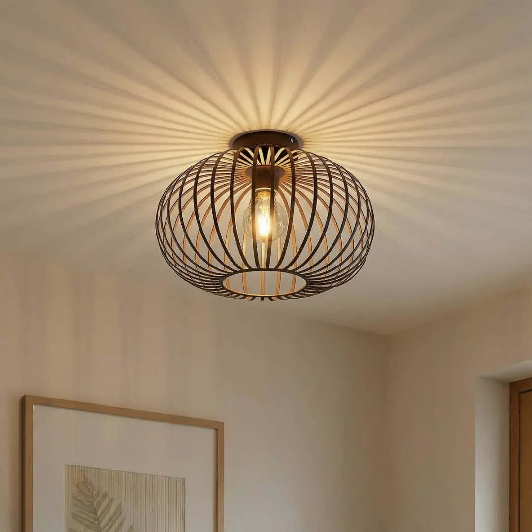 Lindby Plafondlamp 1 Licht - 40cm - Koffiebruin