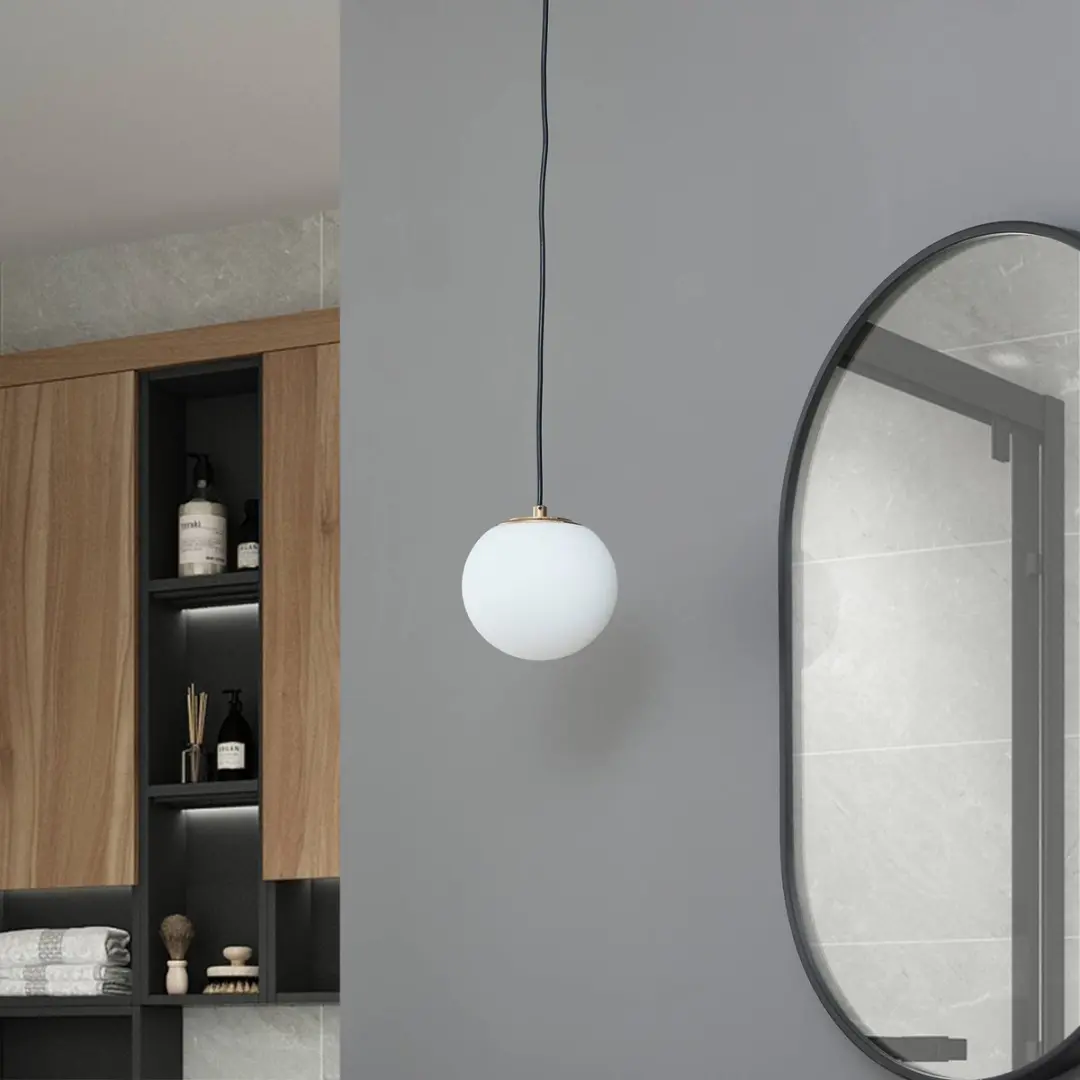 Lucande Hanglamp 1 Licht - messingkleurig - Ø15cm