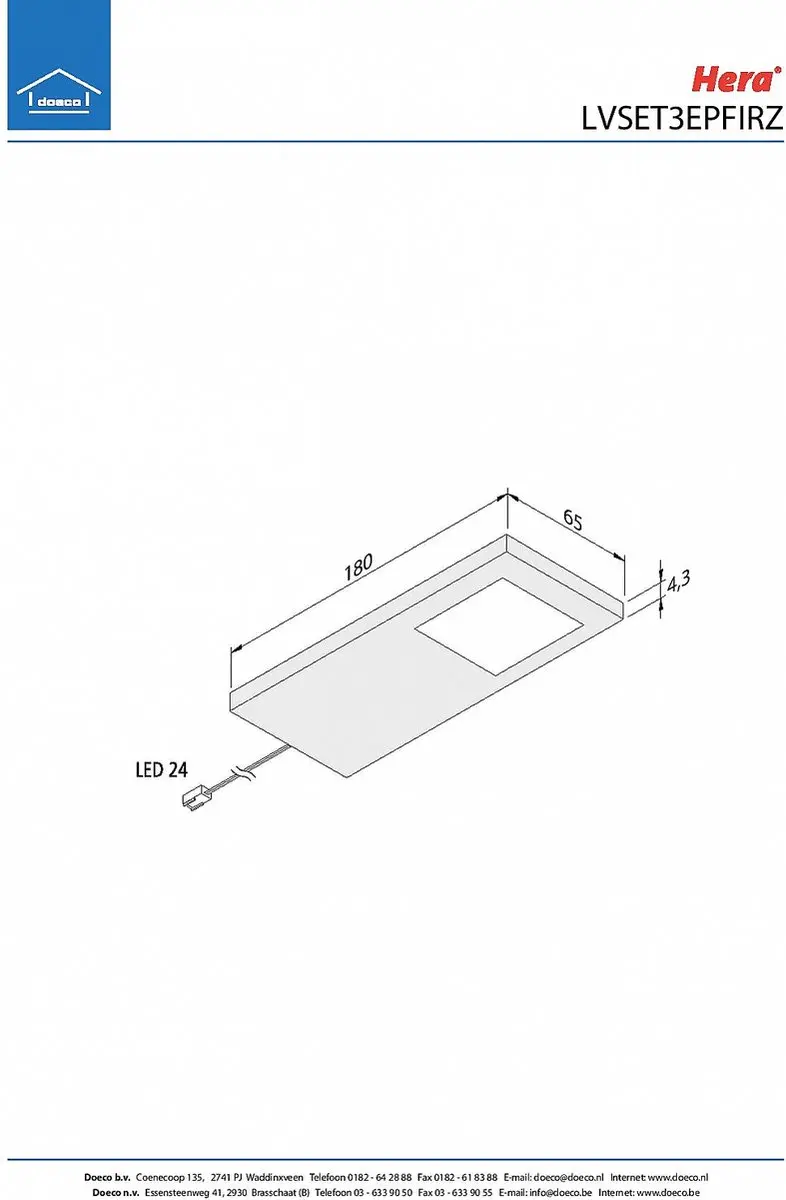 Hera Slim-Pad-F Led Spot 24V - Zwart