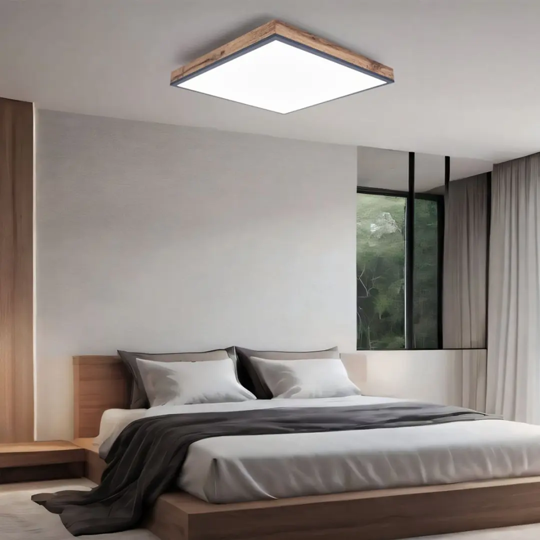 Globo Plafondlamp Houtlook 36W 2250lm Warm Wit - afbeelding 4 van 6