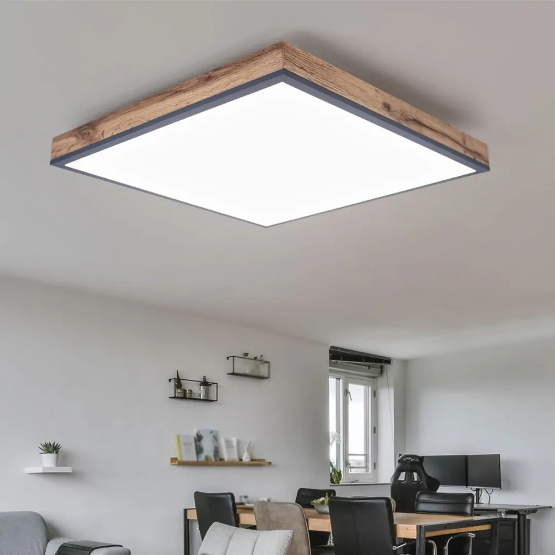 Globo Plafondlamp Houtlook 36W 2250lm Warm Wit - afbeelding 3 van 6