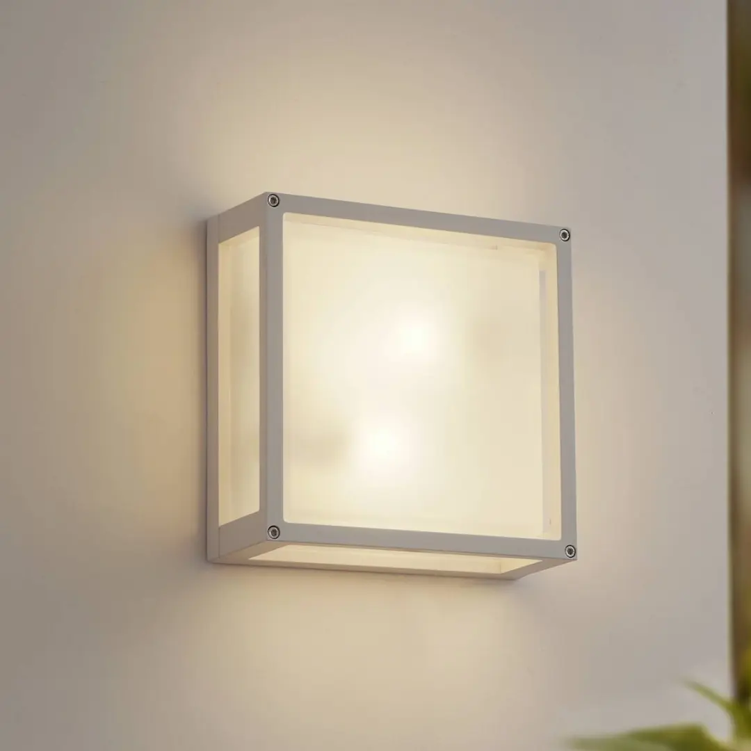 Lucande Wandlamp Buiten 2-Lichts Aluminium Glas 25cm