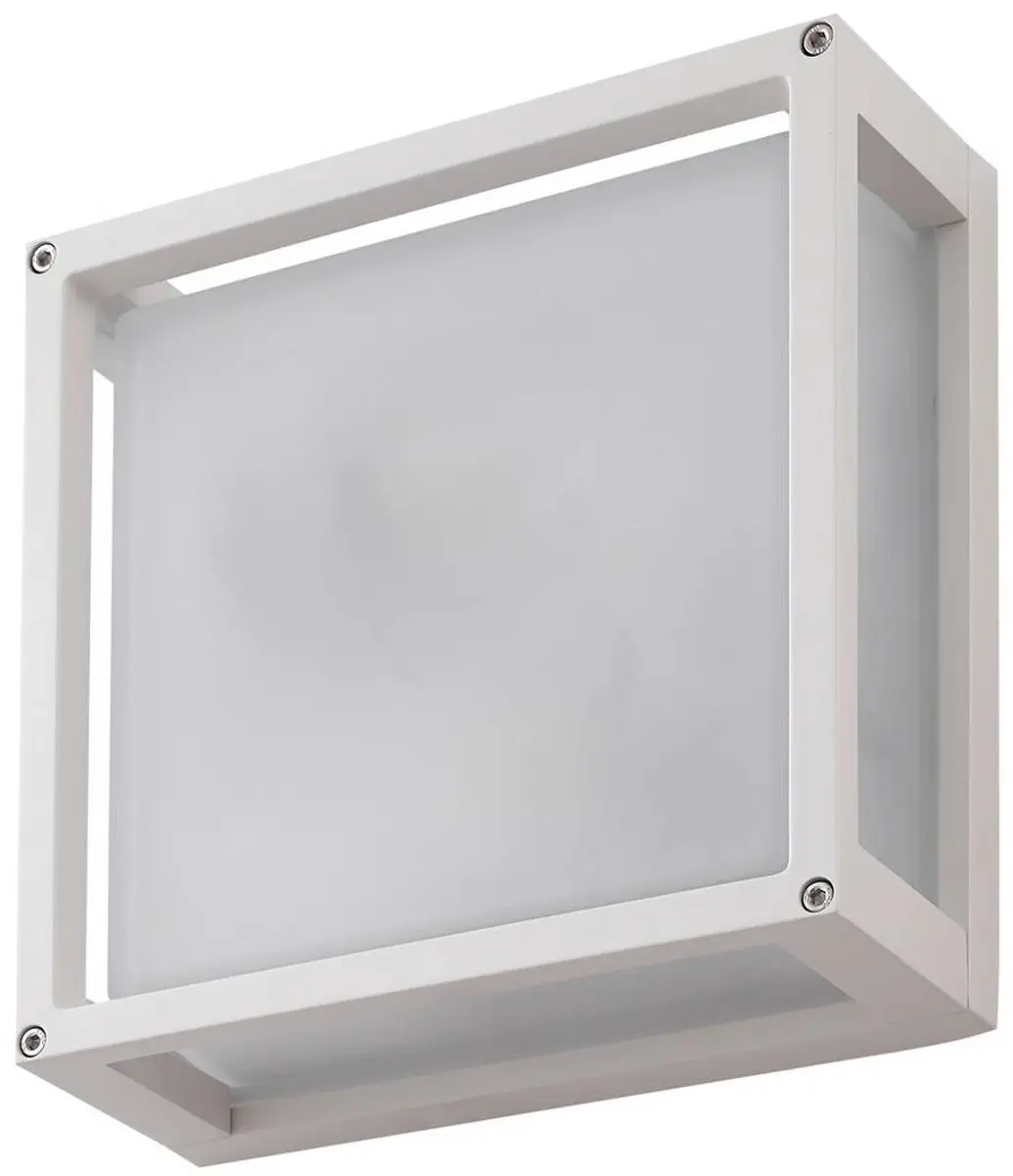 Lucande Wandlamp Buiten 2-Lichts Aluminium Glas 25cm - Melkglas