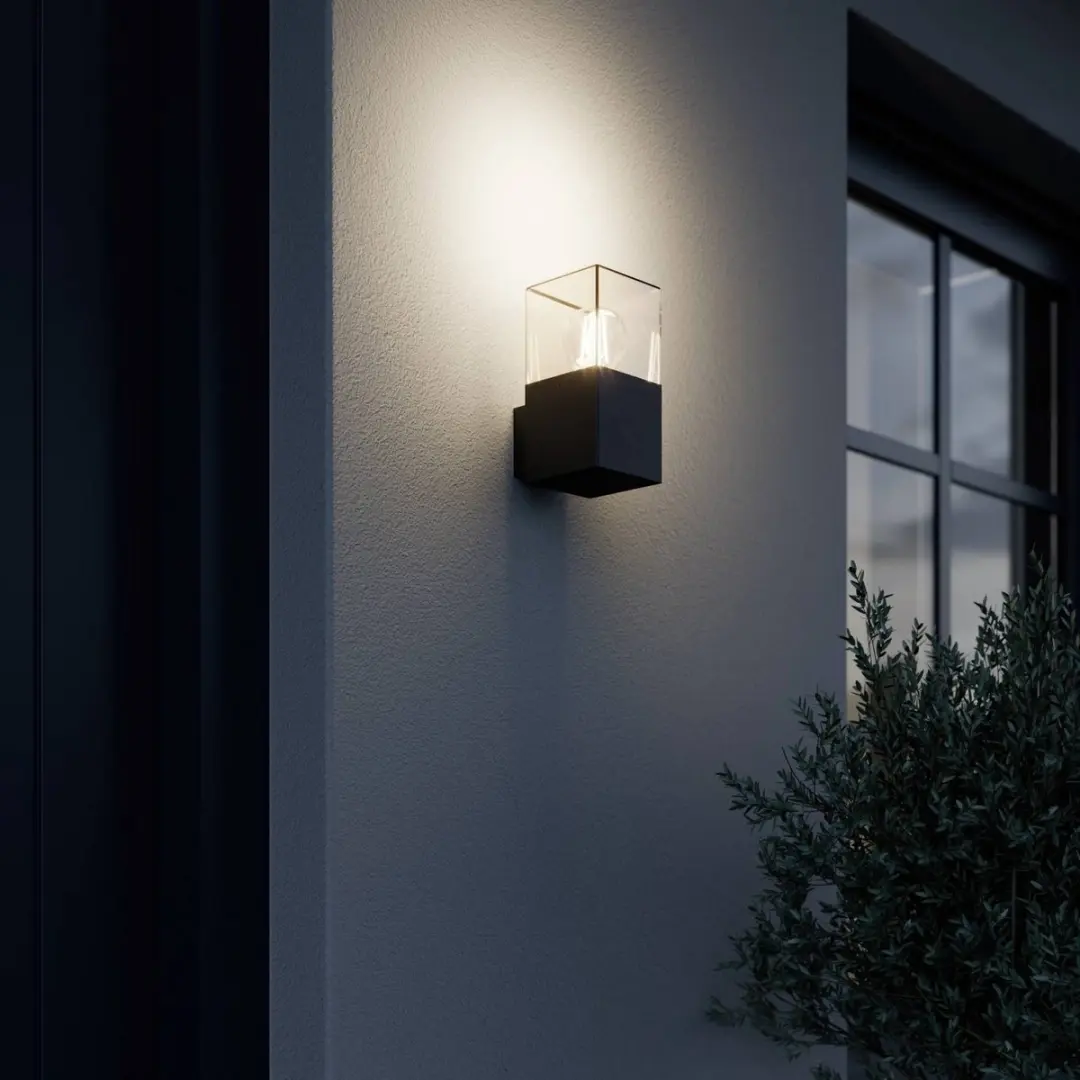 Lucande Wandlamp Buiten 1 Licht E27 Grafietgrijs