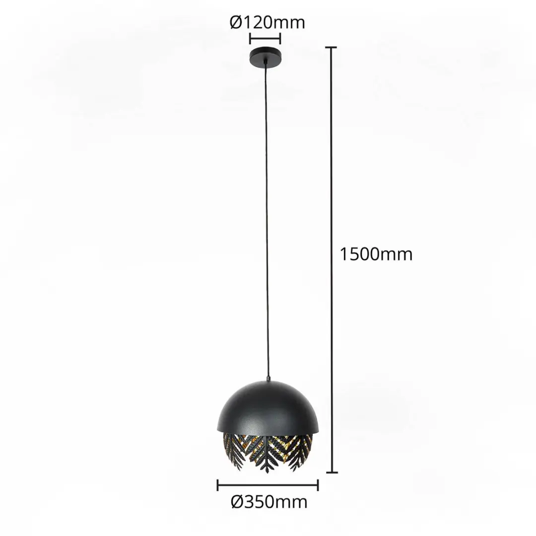Lucande Hanglamp 1 Licht E27 - 35cm - Zwart/Goud