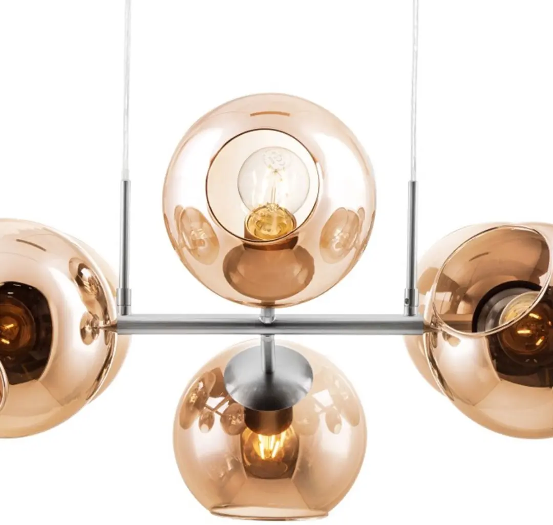 Globo Pilar Hanglamp - 8 Lichtpunten - Amberkleurig Glas