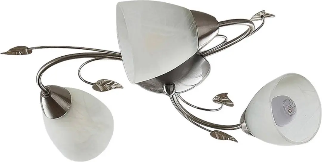 Lindby Plafondlamp 3 Lichtpunten 50cm - Nikkel/Wit