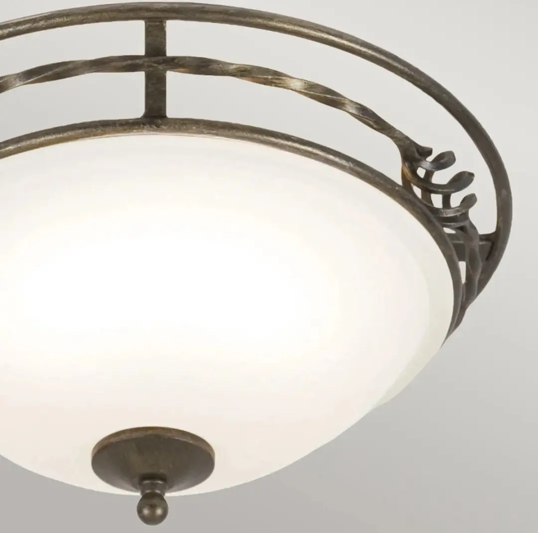 Elstead Lighting Pembroke LED Plafondlamp 2xE27 60W - Dimbaar - Zwart/Goud
