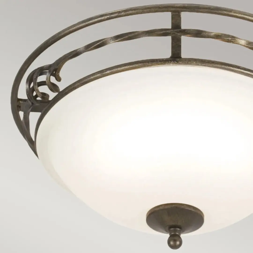 Elstead Lighting Pembroke LED Plafondlamp 2xE27 60W - Dimbaar - Zwart/Goud