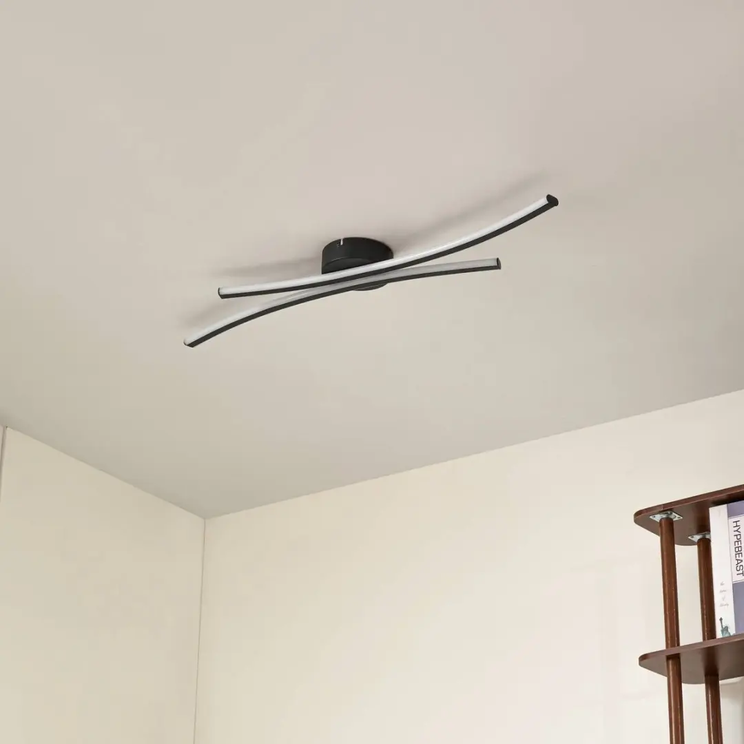 Lindby LED Plafondlamp 27.7W - Zwart/Wit