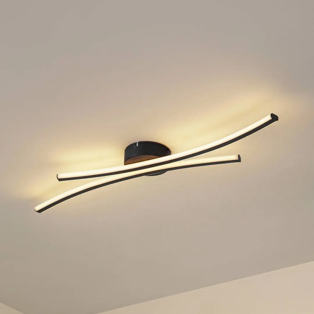 Lindby LED Plafondlamp 27.7W - Zwart/Wit