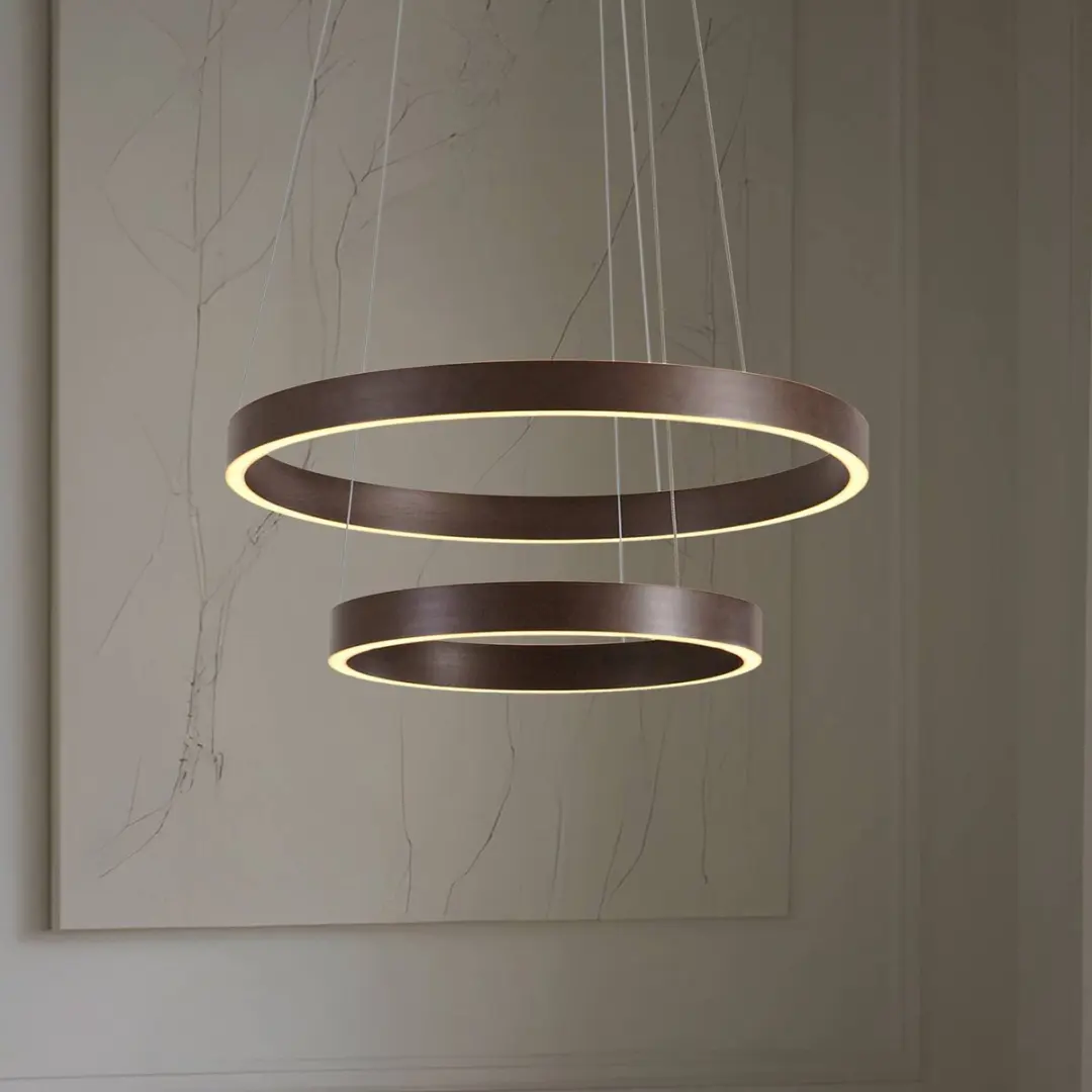 Lucande Hanglamp 2-lichts Metaal CCT - 11000K - Koffiebruin/Wit