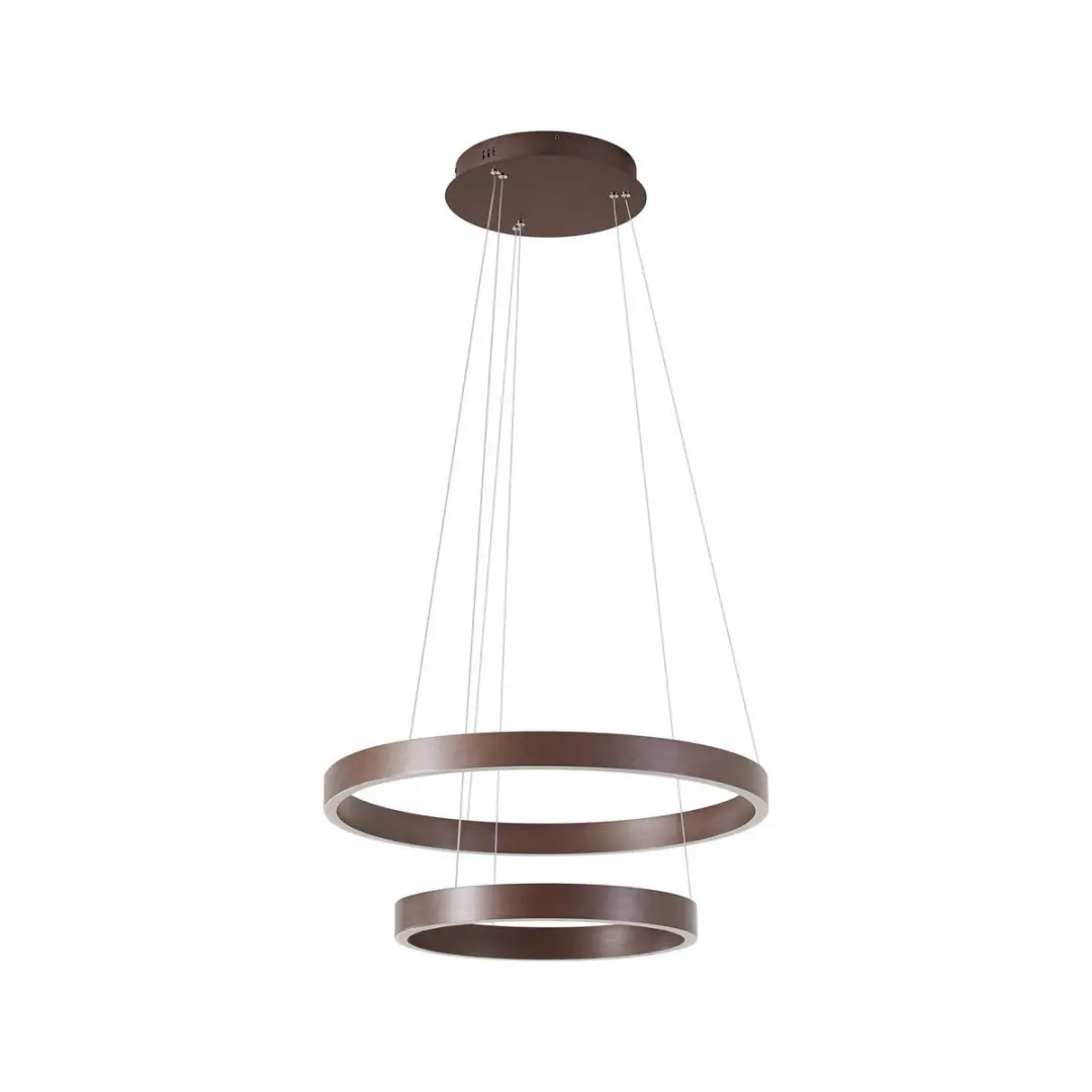Lucande Hanglamp 2-lichts Metaal CCT - 11000K - Koffiebruin/Wit