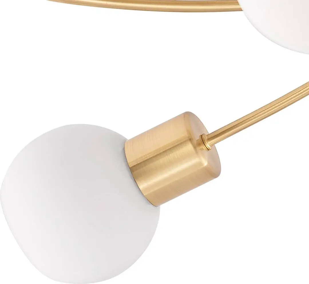 Lindby Plafondlamp 7xE14 66cm - Messing/Wit