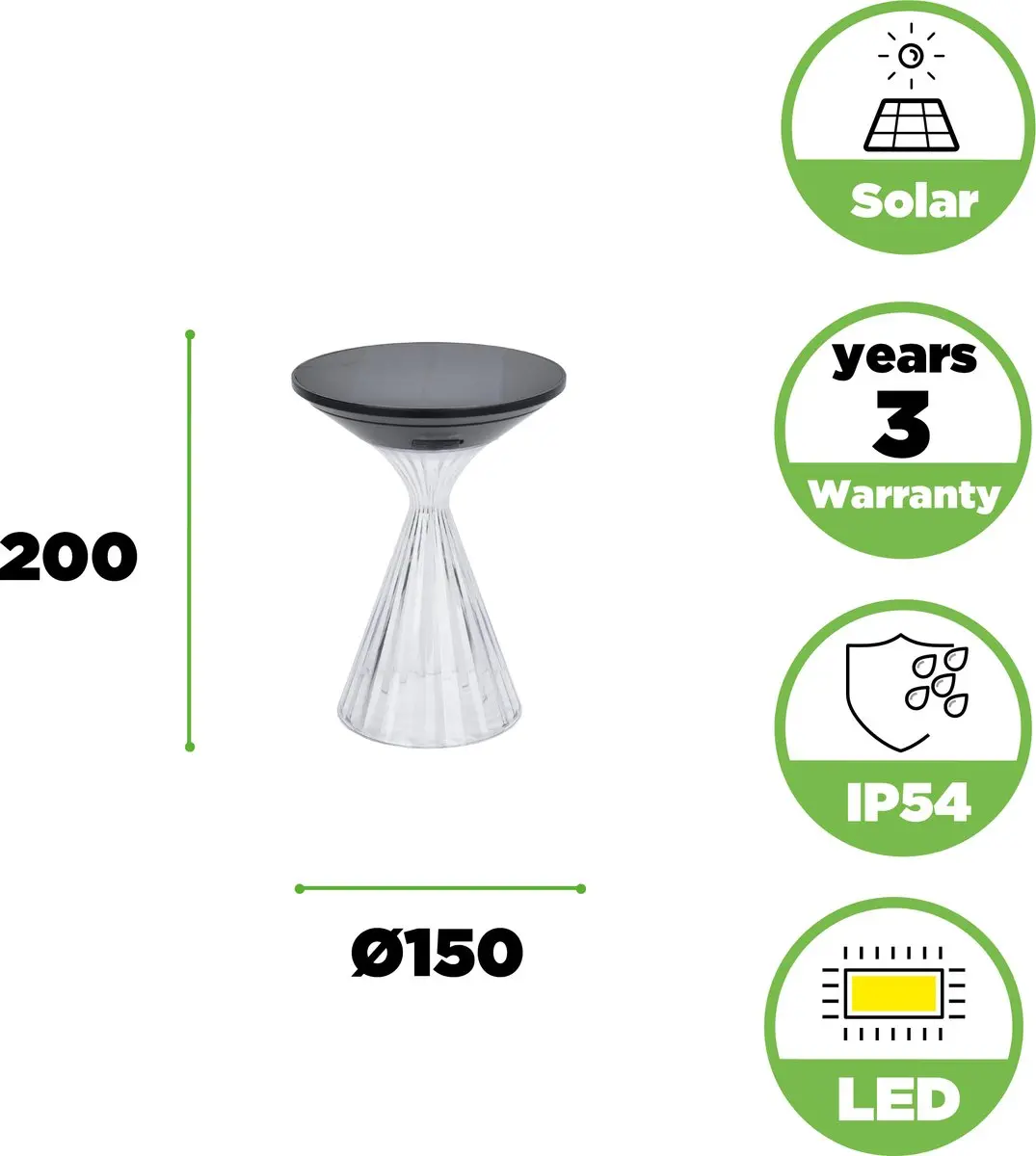 LUTEC Miyi Draagbare LED Tafellamp - 300Lm Warm Wit - Zwart