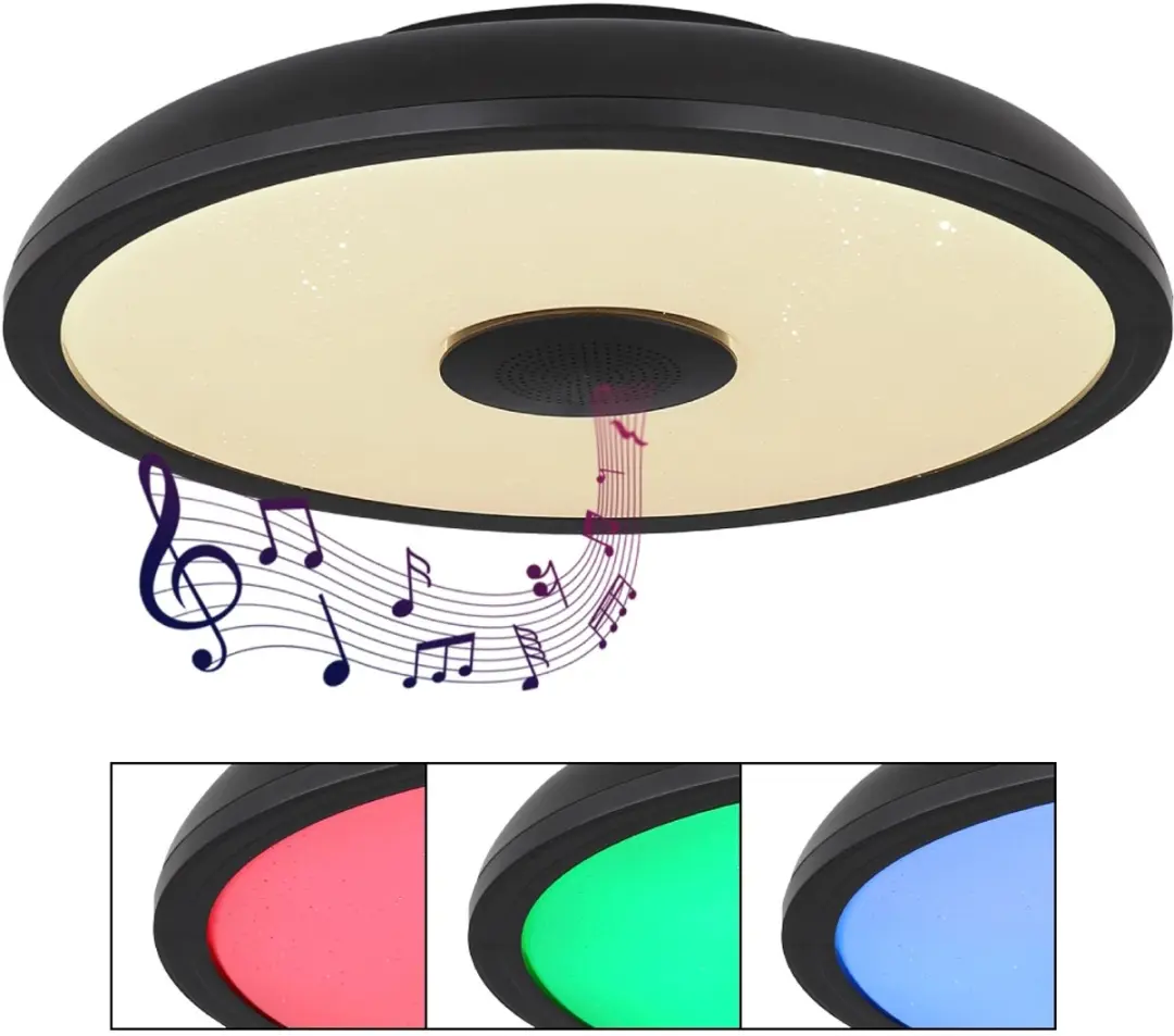 Globo Raffy Plafondlamp - 28cm - Zwart - 2x LED - afbeelding 6 van 6