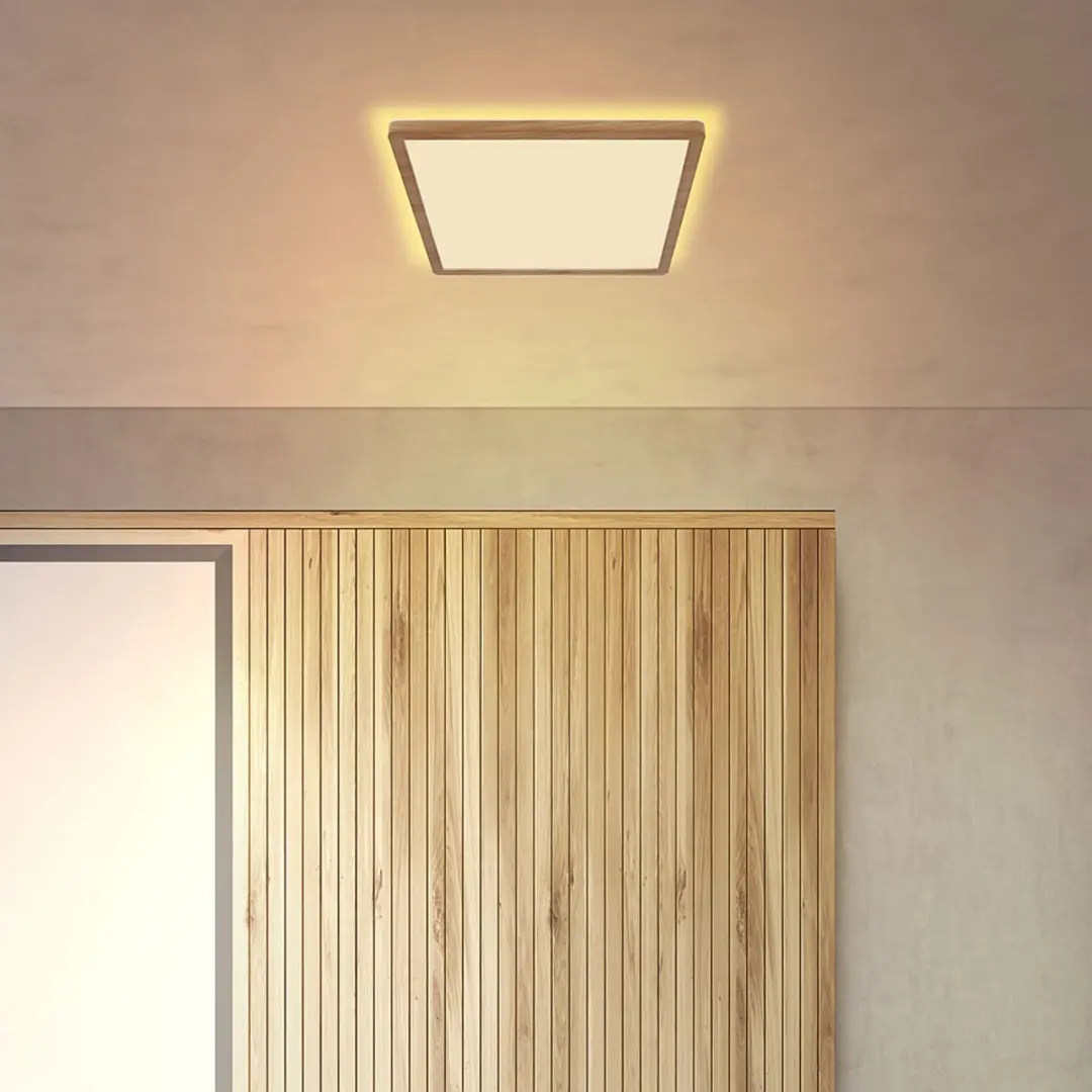 Globo LED Plafondlamp Houtlook 18W 1600lm - 3000K