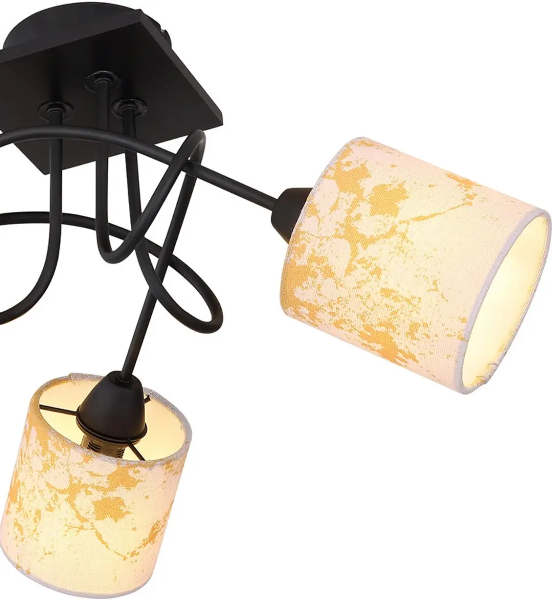 Globo Plafondlamp 3 Vlammen E14 - 27,5 cm - Zwart/Goud