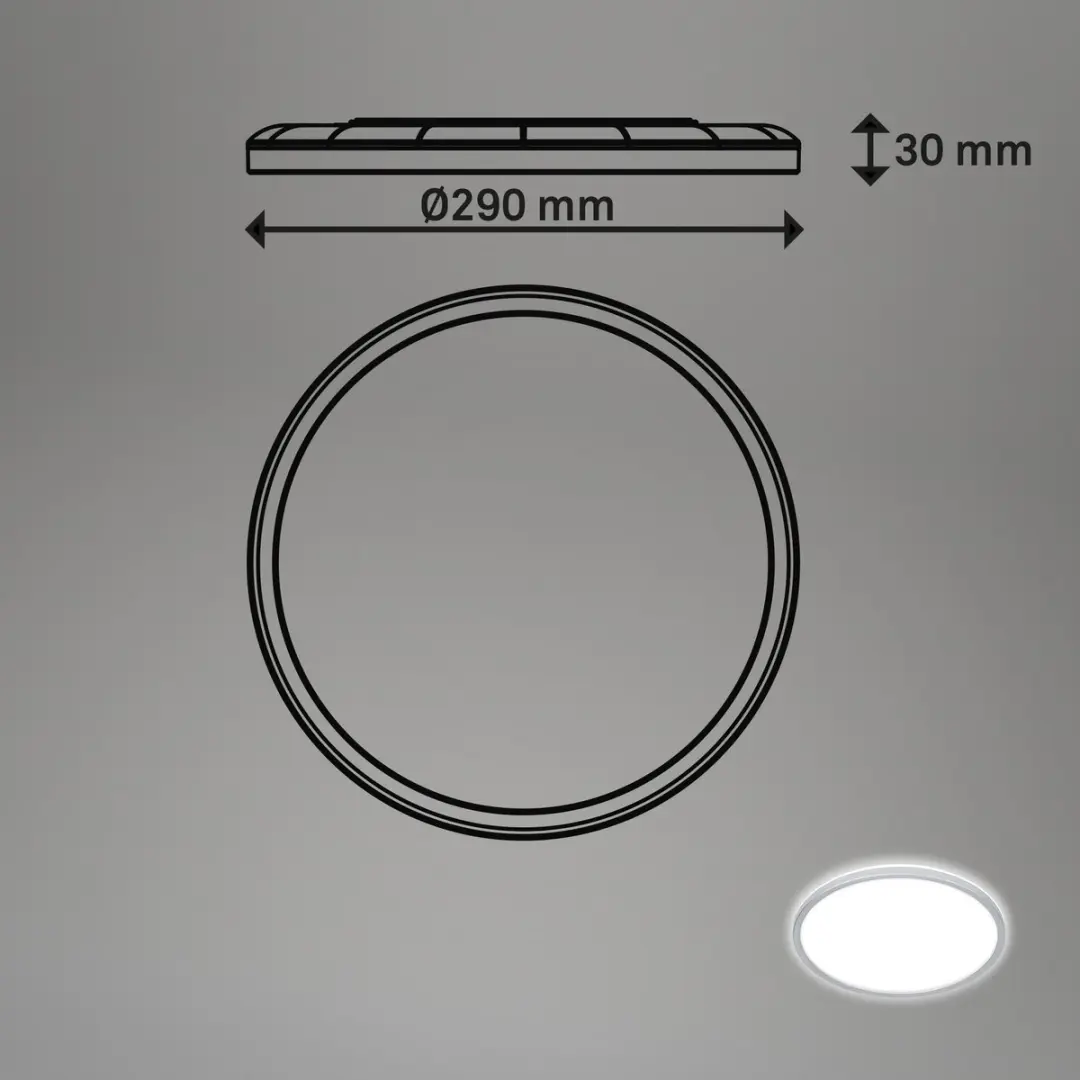 Briloner Pulap LED Badkamerlamp 18W - Ø29cm Mat Chroom
