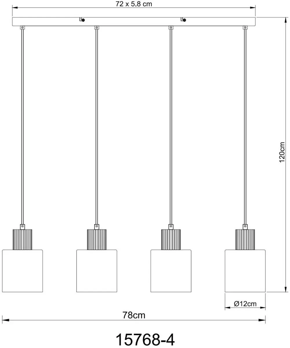 Globo Aleidis Hanglamp - 4x E27 - Zwart - afbeelding 5 van 6