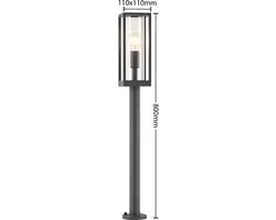 Lindby Tuinpadverlichting Aluminium Glas 60W E27 - Antraciet