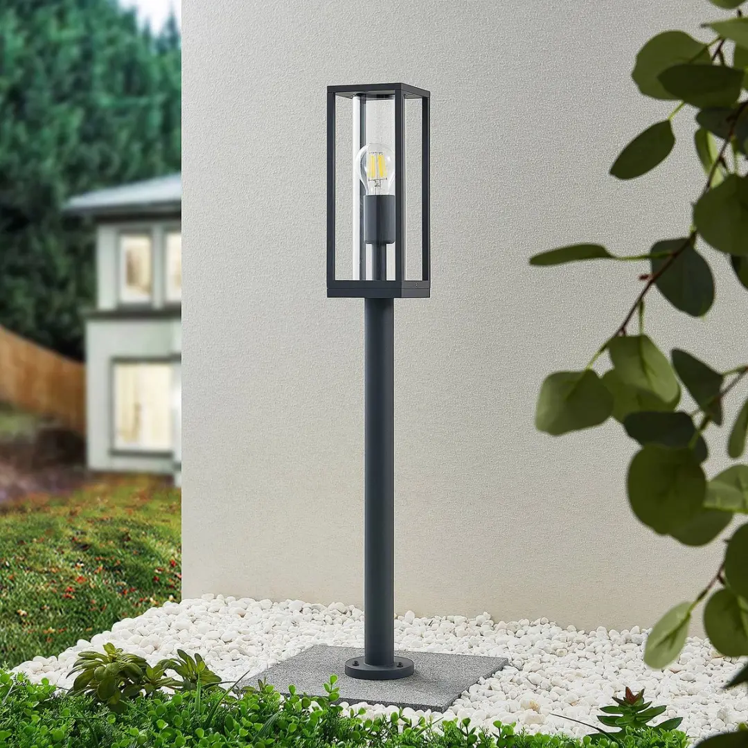 Lindby Tuinpadverlichting Aluminium Glas 60W E27 - Antraciet