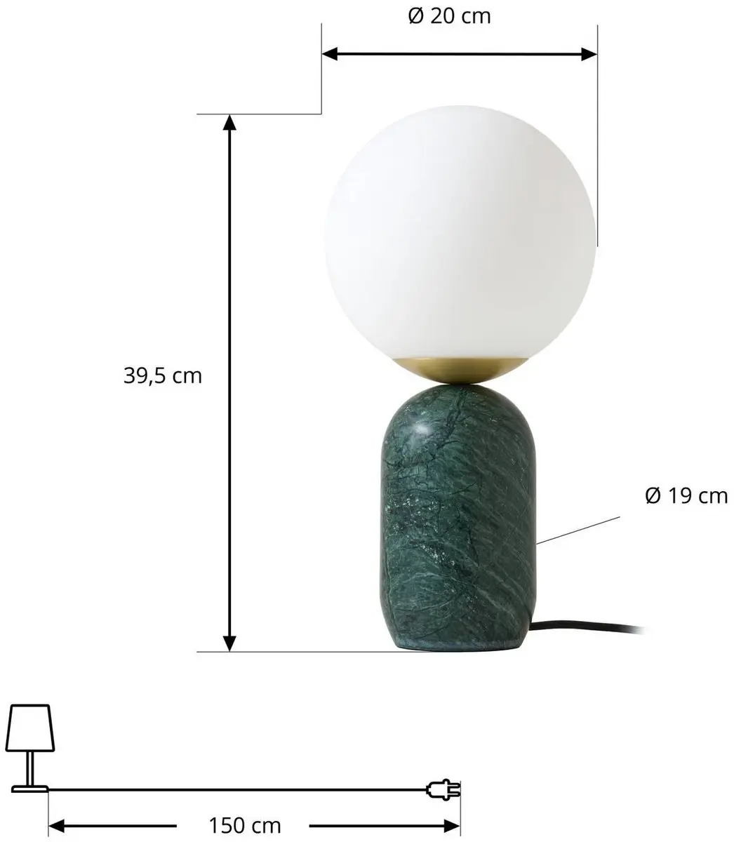 Lindby Tafellamp 1 Licht Marmer Glas