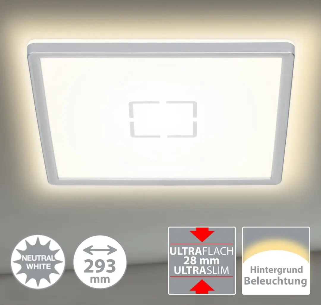 Briloner FREE Plafondlamp 18W - 2.400 Lumen - Zilver