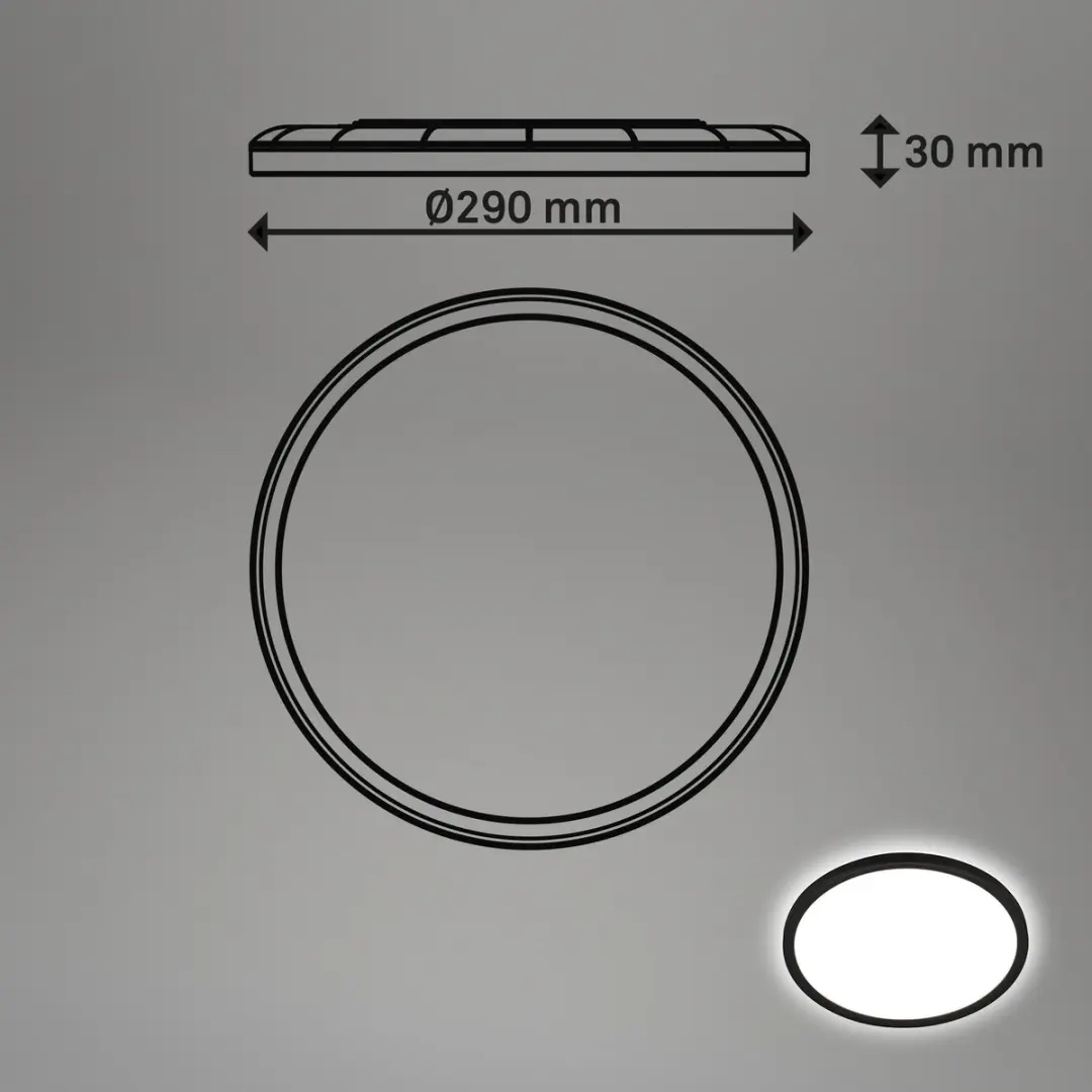 Briloner Pulap LED Badkamerlamp 18W - Ø29cm Zwart