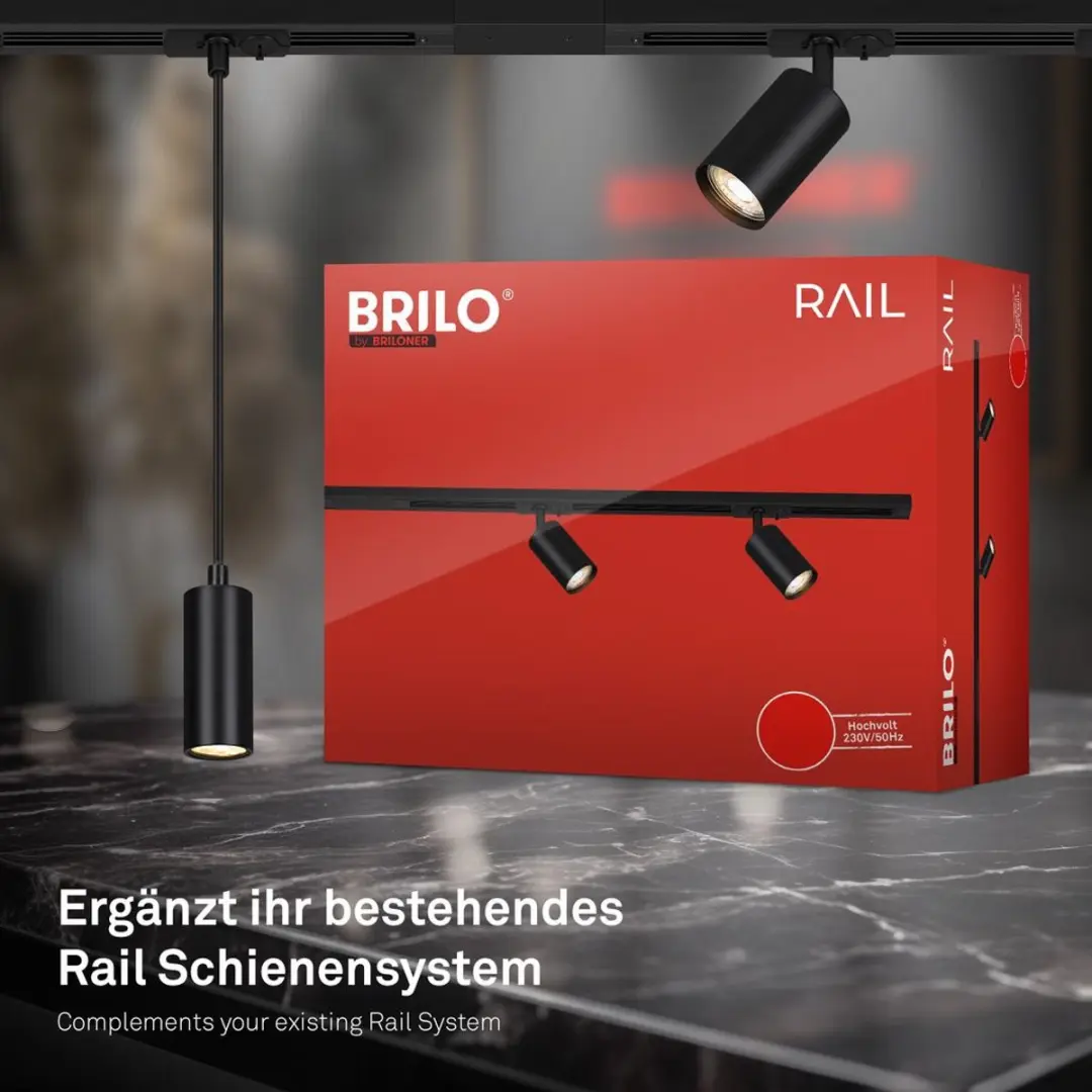 Briloner Railverlichting Hanglamp 130cm Zwart