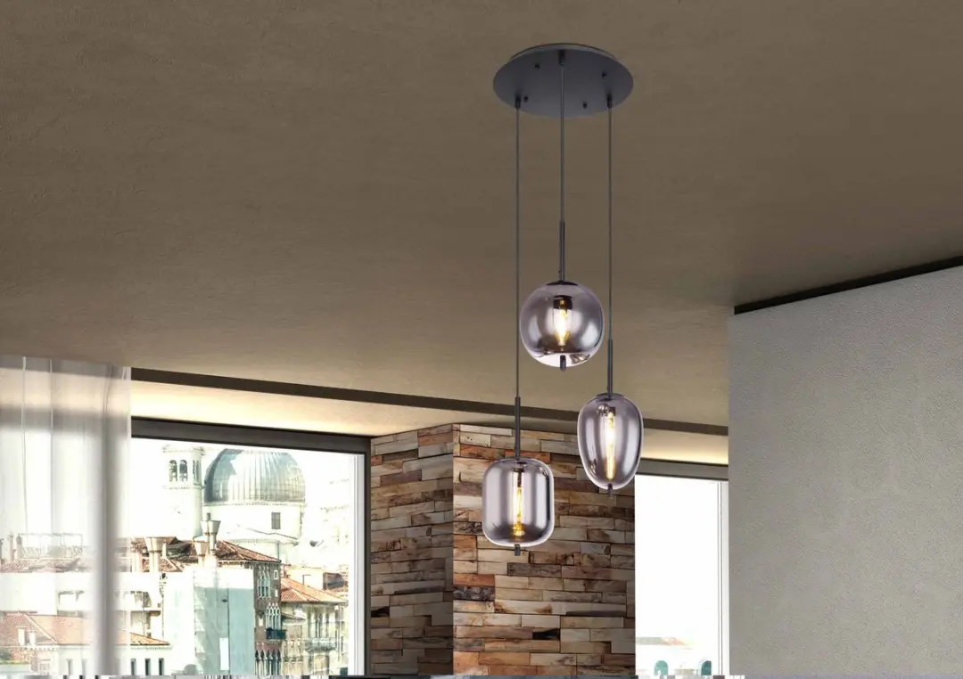 Globo Blacky Hanglamp - 3 Punt - Ø46cm - Zwart