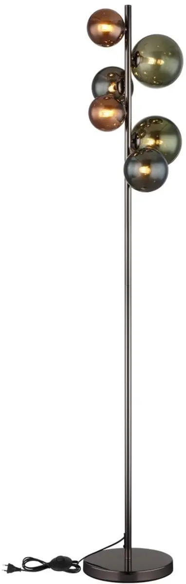 Globo Vloerlamp RIHA Metaal 155cm - 2 Lichtpunten - Matt zwart - afbeelding 6 van 6