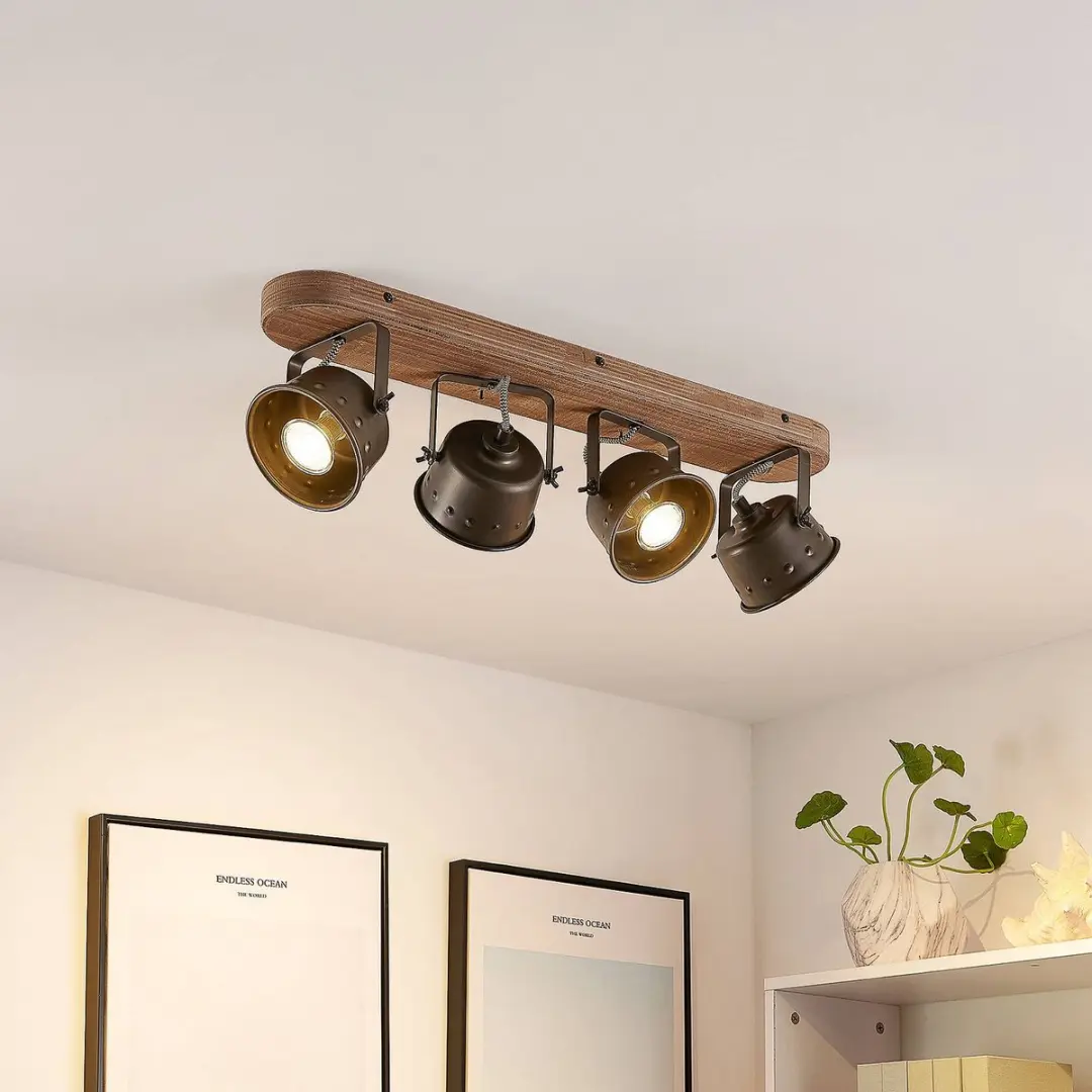 Lindby Buitenspot 4-licht Metaal Hout GU10