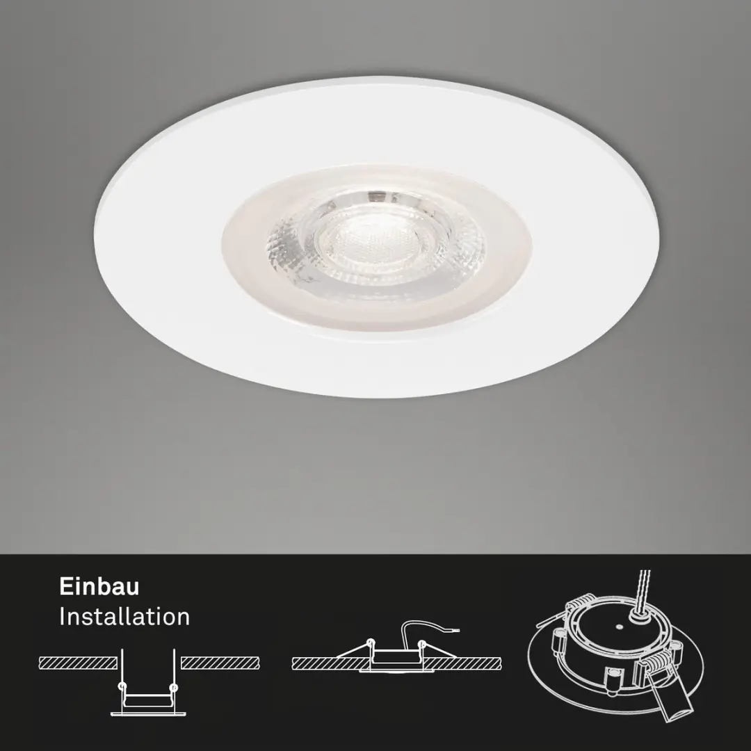 Briloner LED Inbouwspots Set 3x - 5W 3000K IP44 - Ø9cm Wit