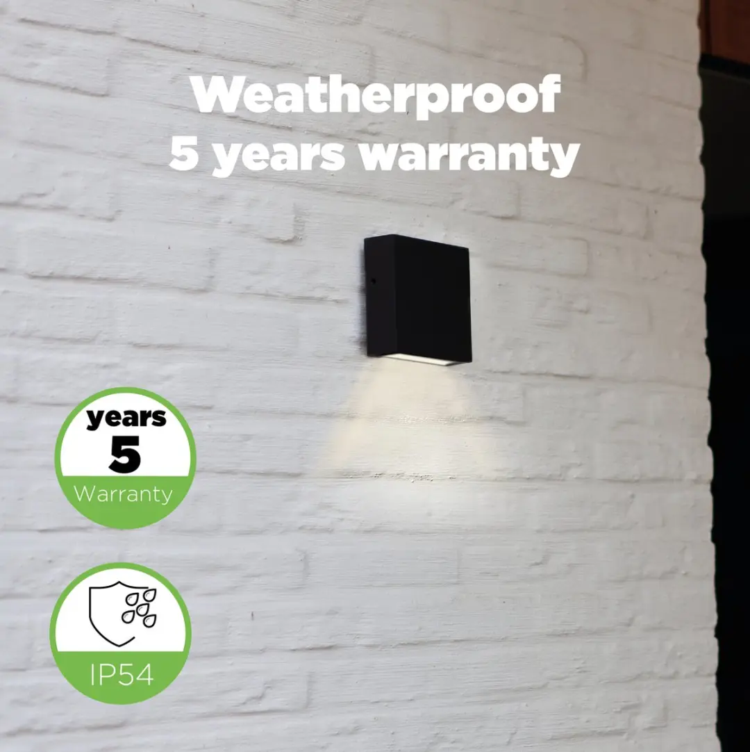 Lutec Gemini XF LED Wandlamp 750Lm - 3000K - IP54 - Zwart